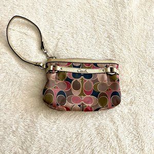Coach Signature Small Wristlet in Signature Fabric